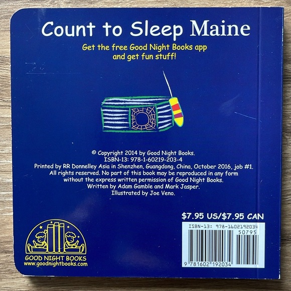 Count to Sleep Maine Children’s Location Board Book GOOD NIGHT BOOKS VGC - Picture 2 of 2